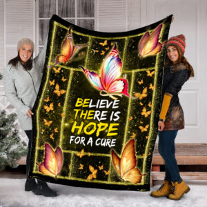 Childhood Cancer Believe There Is Hope Fleece Throw Blanket - Sherpa Fleece Blanket - Weighted Blanket To Sleep