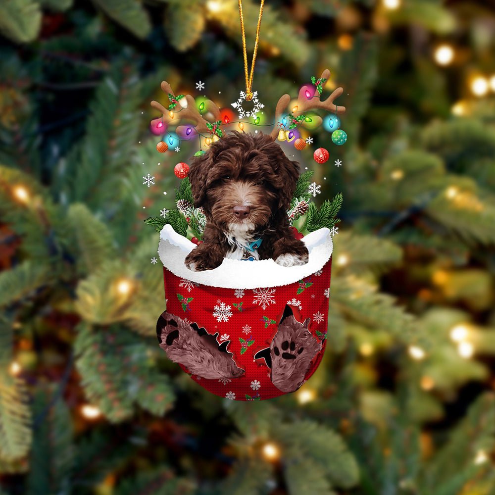 Chocolate Goldendoodle In Snow Pocket Christmas Ornament Flat Dog Ornament,Christmas Shape Ornament, Happy Christmas Ornament Chocolate Goldendoodle In Snow Pocket Christmas Ornament Flat Dog Ornament,Christmas Shape Ornament, Happy Christmas Ornament