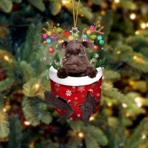 Chocolate Miniature Schnauzer In Snow Pocket Christmas…