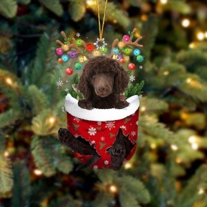 Chocolate Standard Poodle In Snow Pocket Christmas…
