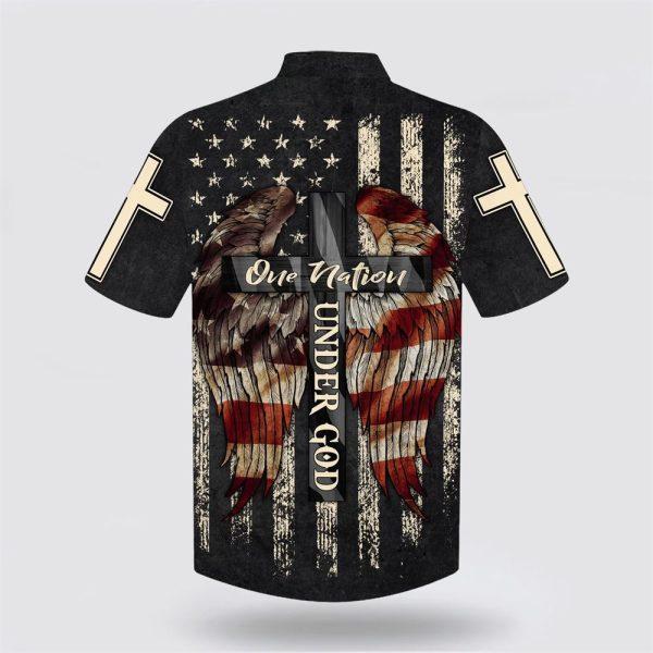 Christ Cross Wings One Nation Under God Hawaiian Shirts – Gifts For Christians