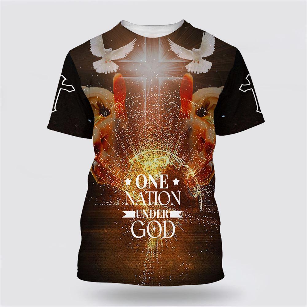 Christian Cross Jesus One Nation Under God All Over Print 3D T Shirt – Gifts For Christians Christian Cross Jesus One Nation Under God All Over Print 3D T Shirt – Gifts For Christians