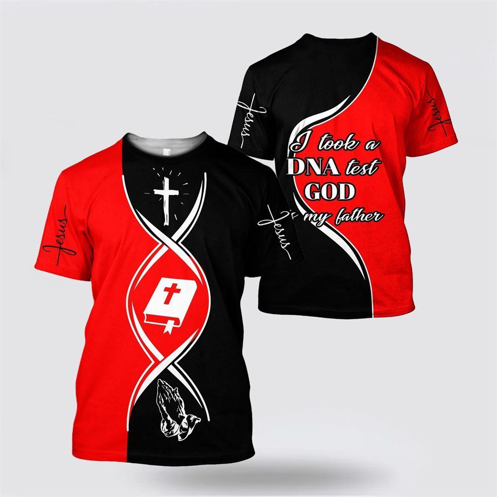 Christian Jesus Dna Test Red And Black Color Jesus All Over Print 3D T Shirt – Gifts For Christians