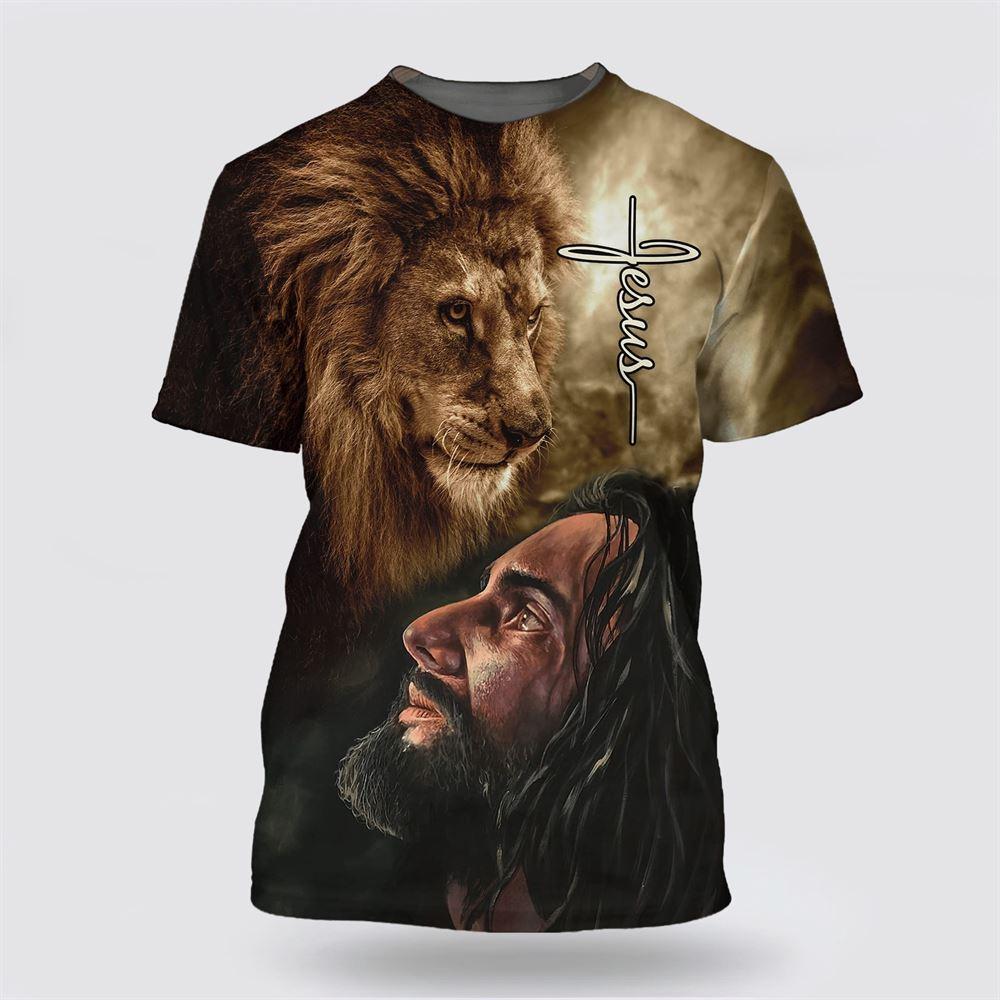 Christian Jesus Lion All Over Print 3D T Shirt – Gifts For Christians Christian Jesus Lion All Over Print 3D T Shirt – Gifts For Christians
