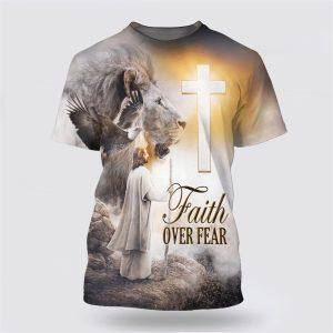 Christian Jesus Lion Cross Faith Over Fear…