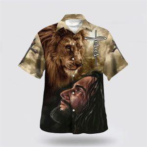 Christian Jesus Lion Hawaiian Shirts For Men…