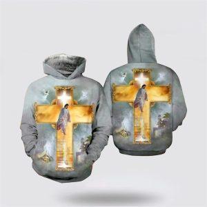 Christian Jesus Walks Cross All Over Print…