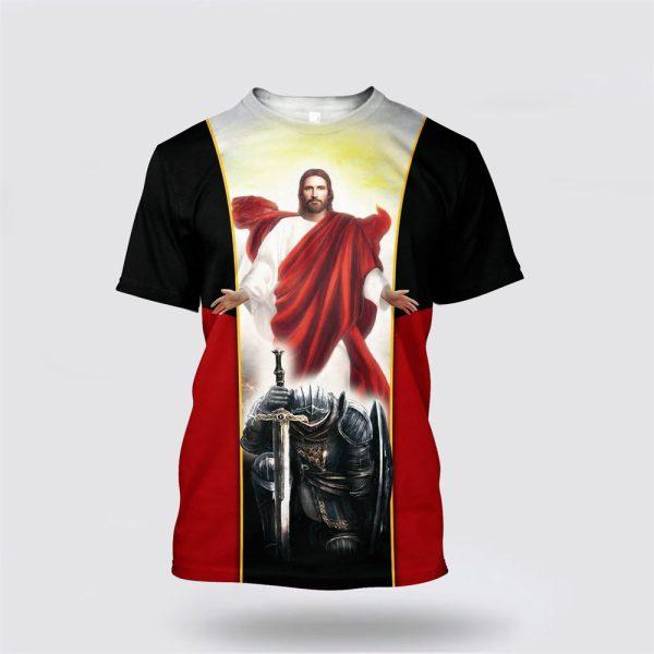 Christian Knight Templar Jesus All Over Print 3D T Shirt – Gifts For Christians