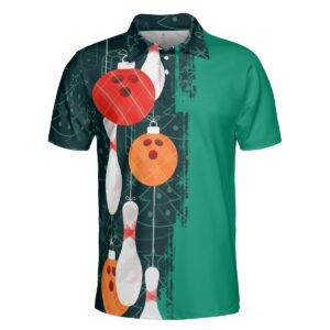 Christmas Pattern Sleeve Men Polo Shirt - Bowling Men Polo Shirt - Gifts To Get For Your Dad - Father's Day Shirt