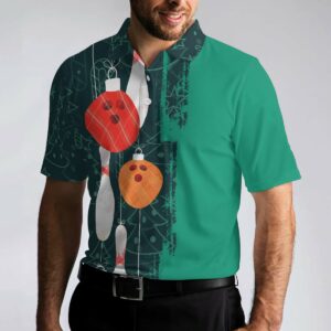 Christmas Pattern Sleeve Men Polo Shirt - Bowling Men Polo Shirt - Gifts To Get For Your Dad - Father's Day Shirt