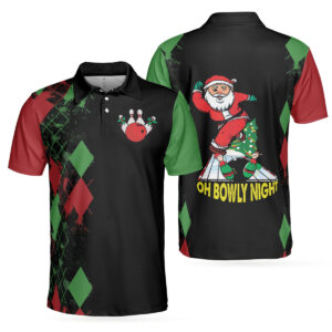 Christmas Themed Polo Shirt Design - Bowling Men Polo Shirt - Gifts To Get For Your Dad - Father's Day Shirt