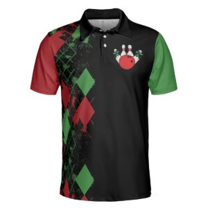 Christmas Themed Polo Shirt Design - Bowling Men Polo Shirt - Gifts To Get For Your Dad - Father's Day Shirt