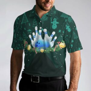 Christmas Wreath With Bowling Balls Polo Shirt - Bowling Men Polo Shirt - Gifts To Get For Your Dad - Father's Day Shirt