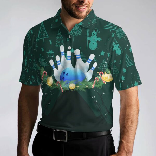 Christmas Wreath With Bowling Balls Polo Shirt – Bowling Men Polo Shirt – Gifts To Get For Your Dad – Father’s Day Shirt