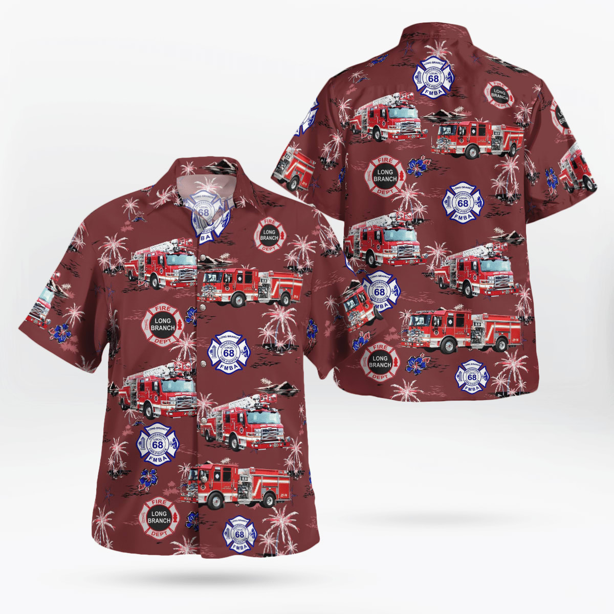 City of Long Branch Fire Department Hawaiian Shirt – Gifts For Firefighters In New Jersey