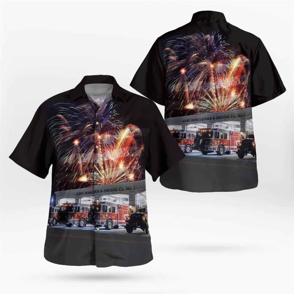 Congers Fire Department Alert Hook Ladder & Engine Company Hawaiian Shirt – Beachwear Gift For Firefighter In New York