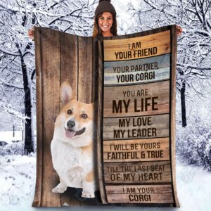 Corgi - I Am Your Friend Blanket - Gift For Dog Loverrs - Memorial Sherpa Blanket, Fleece Blanket