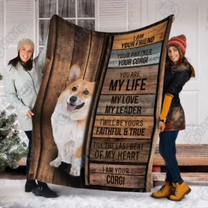 Corgi - I Am Your Friend Blanket - Gift For Dog Loverrs - Memorial Sherpa Blanket, Fleece Blanket