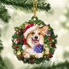 Corgi With Santa Hat  Christmas Dog Ornaments  Best Xmas Gifts