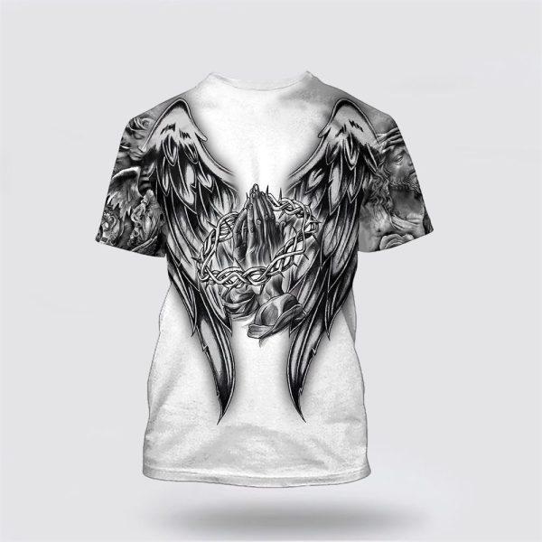 Cross With Wings Jesus All Over Print 3D T Shirt – Gifts For Christians