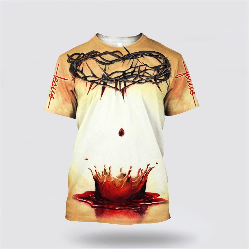 Crown Of Thorn Jesus All Over Print 3D T Shirt – Gifts For Christians Crown Of Thorn Jesus All Over Print 3D T Shirt – Gifts For Christians