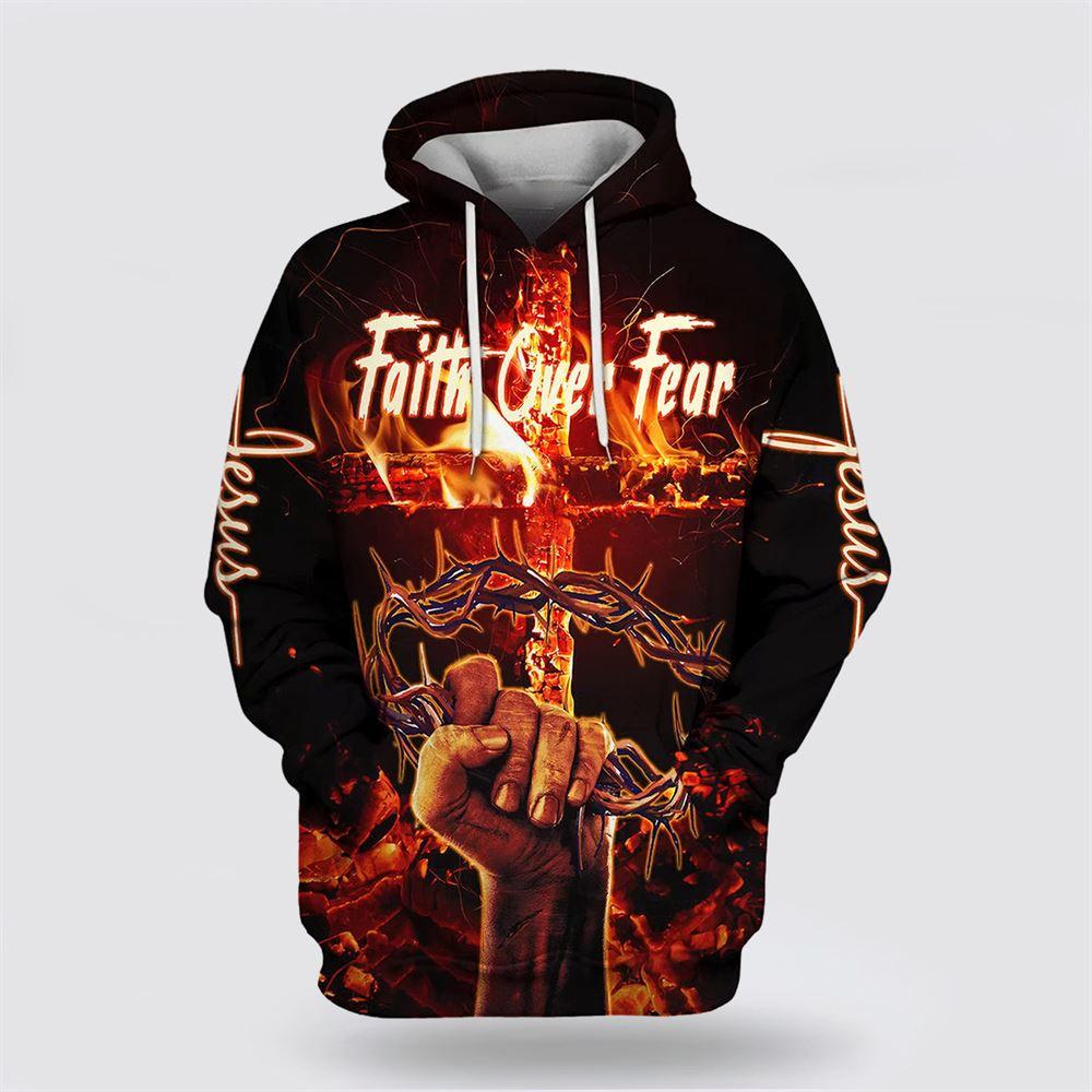 Crown Of Thorns Jesus Christ Faith Over Fear All Over Print 3D Hoodie – Gifts For Christians Crown Of Thorns Jesus Christ Faith Over Fear All Over Print 3D Hoodie – Gifts For Christians