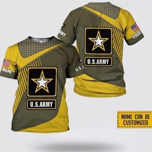 Custom Name US Army American Flag Shirt Military Soldier Veteran 3D T Shirt For Military Personnel 2