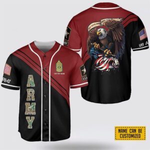 Custom Name All Gave Some Some Gave All Eagle American Flag Baseball Jersey - Gift For Military Personnel