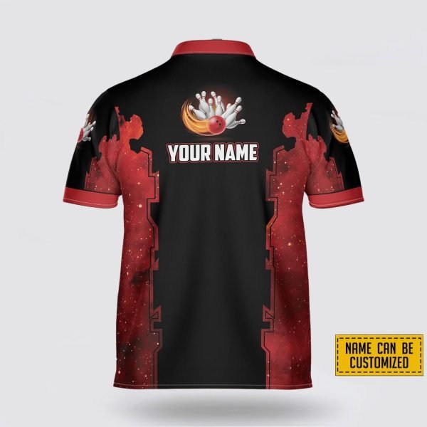 Custom Name And Team Black Red Bowling Jersey Shirt – Perfect Gift for Bowling Fans