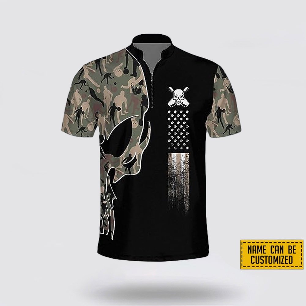 Custom Name And Team Name Skull American Flag Bowling Jersey Shirt – Gift For Bowling Enthusiasts Custom Name And Team Name Skull American Flag Bowling Jersey Shirt – Gift For Bowling Enthusiasts