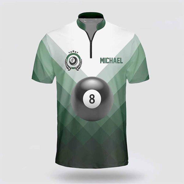 Custom Name Billiard Ball 8 Green Sport Team Billiard Jerseys Shirt