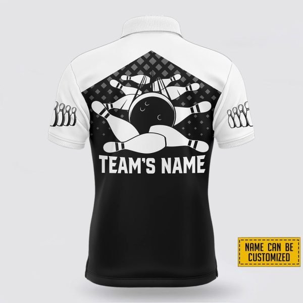 Custom Name Black And White Bowling Pattern Bowling Jersey Shirt – Gift For Bowling Enthusiasts