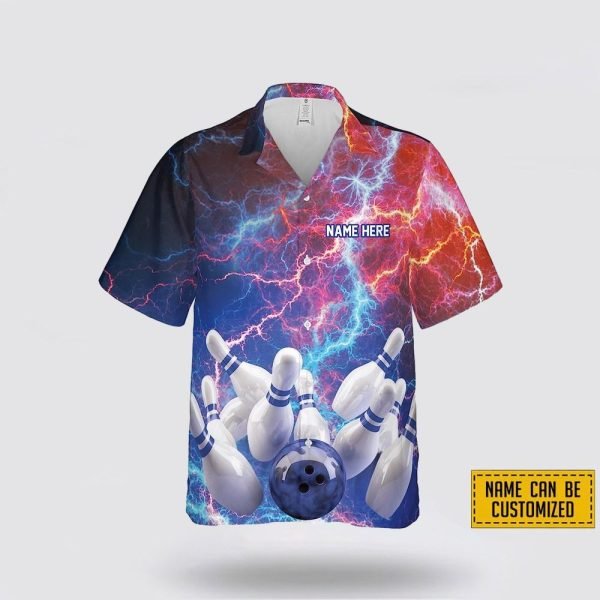Custom Name Bowling Light Colorful Spare Me Bowling Hawaiin Shirt – Beachwear Gift For Bowler