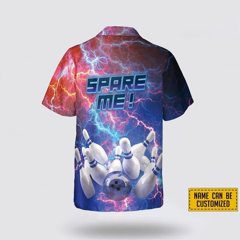 Custom Name Bowling Light Colorful Spare Me Bowling Hawaiin Shirt – Beachwear Gift For Bowler