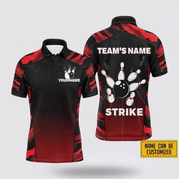 Custom Name Bowling Strike Pattern Bowling Jersey Shirt – Gift For Bowling Enthusiasts
