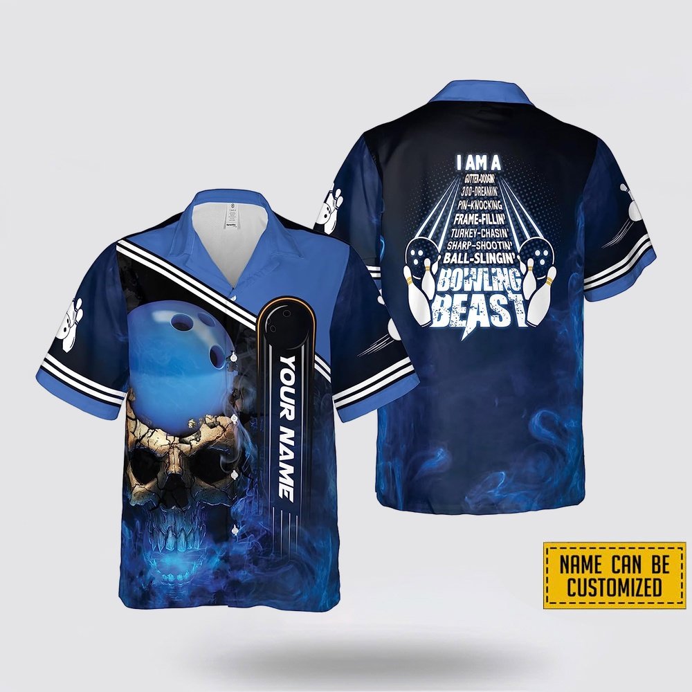 Custom Name I Am A Bowling Beast Bowling Bowling Hawaiin Shirt For Bowler – Beachwear Gift For Bowler