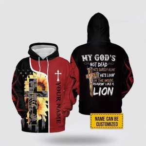 Custom Name Jesus God Faith My God Living Inside Sunflower Jesus Christ Faith Believer 3D Hoodie – Gifts For Christians