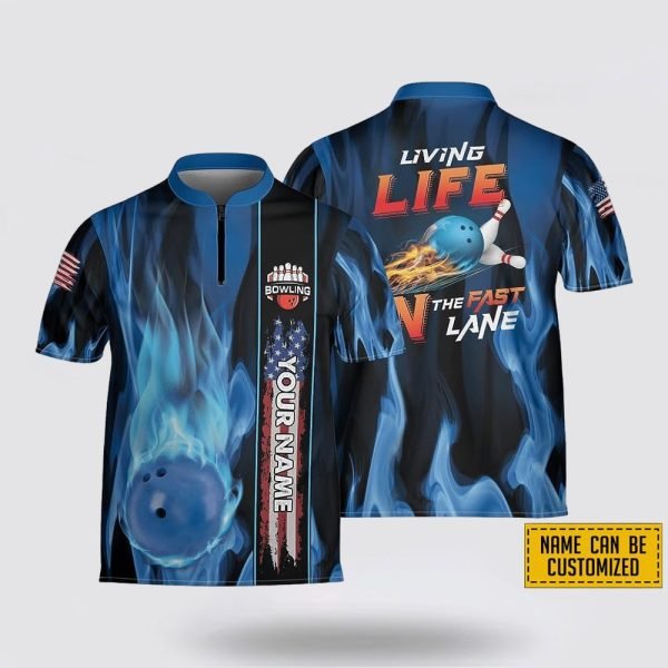 Custom Name Living Life Bowling The Fast Lane Bowling Jersey Shirt – Perfect Gift for Bowling Fans
