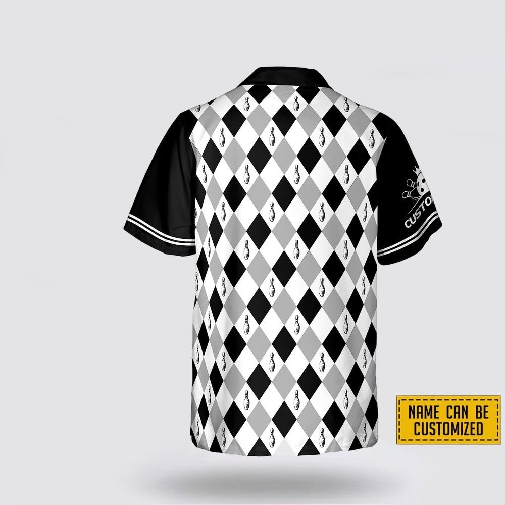 Custom Name Lucky Bowling Pattern Bowling Hawaiin Shirt – Gift For Bowling Enthusiasts
