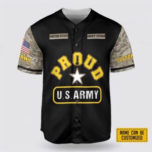 Custom Name Proud US Army United State Army Veteran Baseball Jersey - Gift For Military Personnel