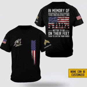 Custom Name Rank I'm Memory Of Those Who Believed It Was US Army All Over Print 3D T-Shirt - Gift For Military Personnel