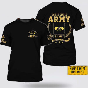 Custom Name Rank US Army Chemical Corps EST Army 1775  All Over Print 3D T Shirt - Gift For Military Personnel