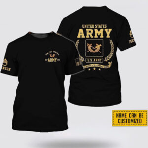 Custom Name Rank US Army Judge Advocate Generals Corps EST Army 1775  All Over Print 3D T Shirt - Gift For Military Personnel