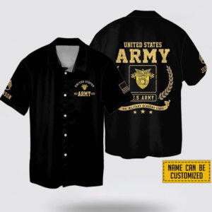 Custom Name Rank US Army Military Academi Staff EST Army 1775 Hawaiin Shirt - Beachwear Gift For Military Personnel