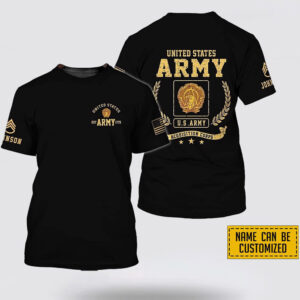 Custom Name Rank United States Army Acquisition Corps EST Army 1775  All Over Print 3D T Shirt - Gift For Military Personnel