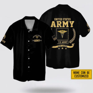 Custom Name Rank United States Army Nurse EST Army 1775 Hawaiin Shirt - Beachwear Gift For Military Personnel