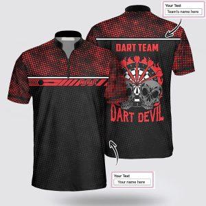 Custom Name Red Python Skull Dart Devil Dart Jersey Shirt