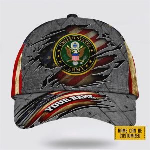 Custom Name US Army Eagle American Flag…