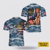 Custom Name US Navy Kaman SH-2 Seasprite All Over Print 3D T Shirt – Gifts For Navy Soldiers