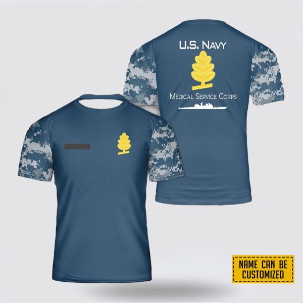 Custom Name US Navy Medical Service Corps All Over Print 3D T Shirt – Gifts For Navy Military Personnel